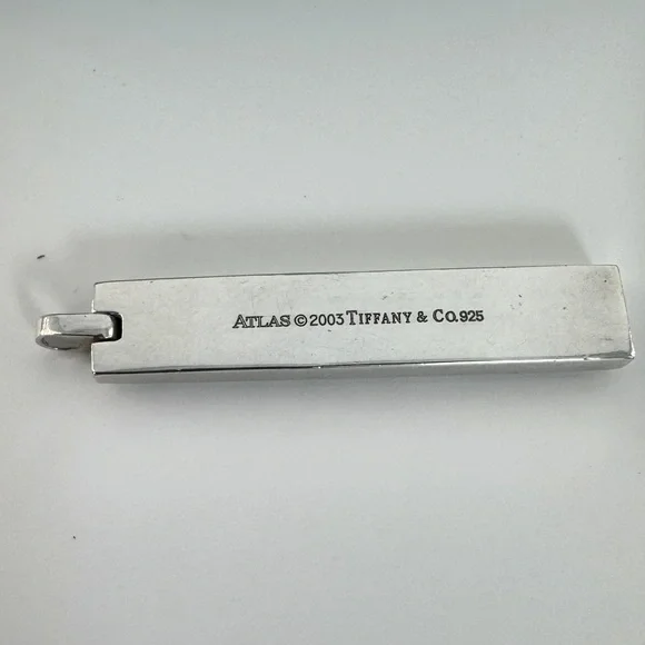 🌟 Tiffany & Co Atlas Pendant Roman Numeral Bar Pendant ‘03 925 Rare Tiffany & Co - Picture 6 of 10